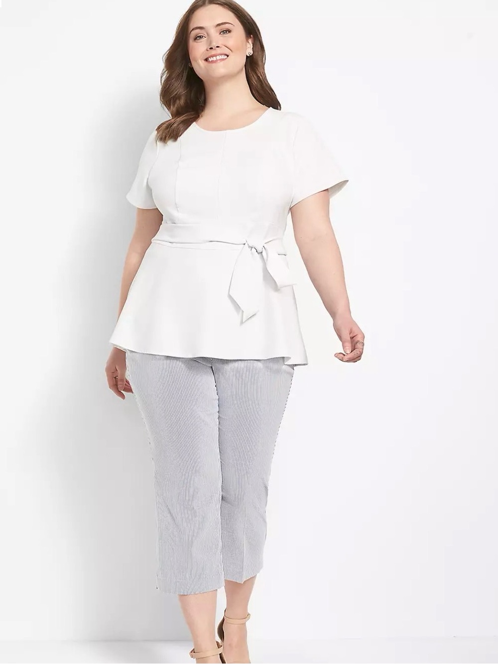 Lane Bryant Fitted Short-Sleeve Crew-Neck Lena Top, Sz 22